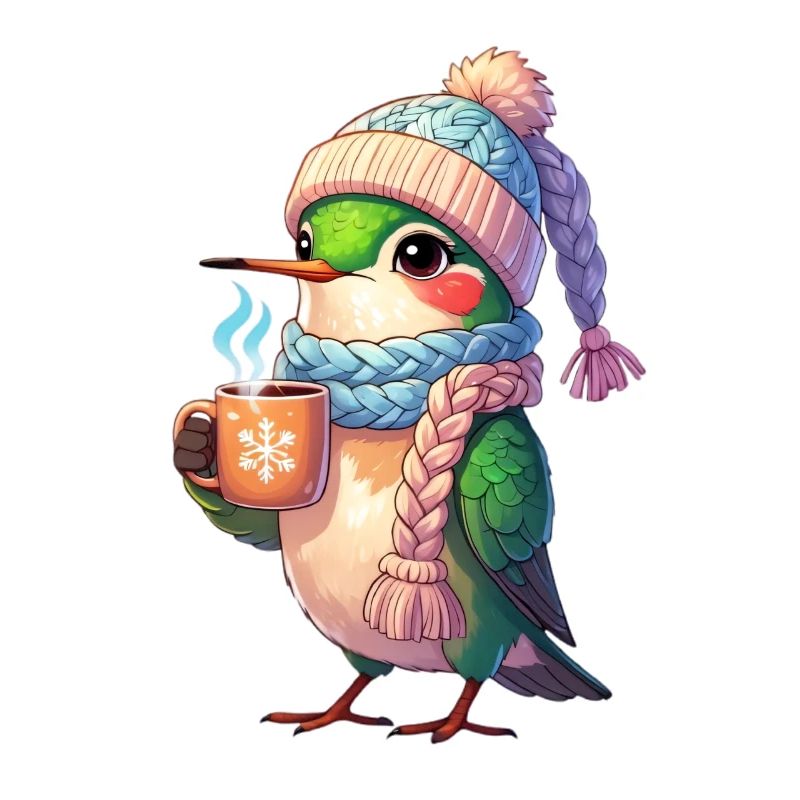 Winter Cuddle Bird with Mug