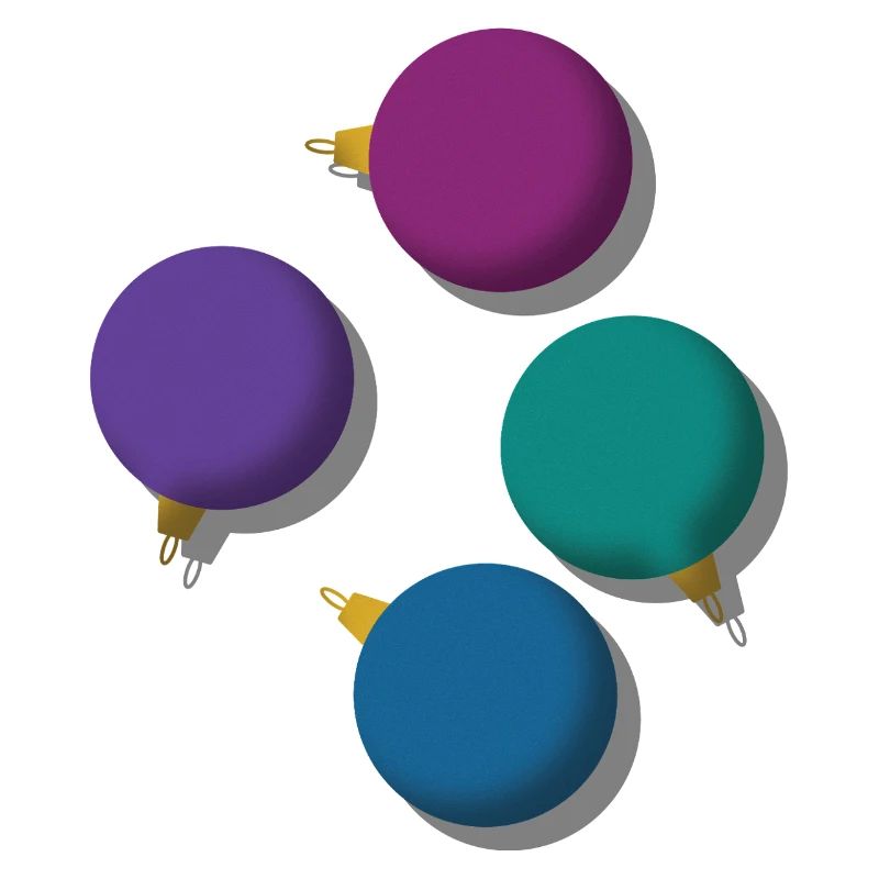 4 bunte Weihnachtskugeln 