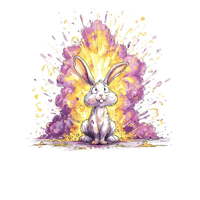 Farbexplosion Hase Illustration