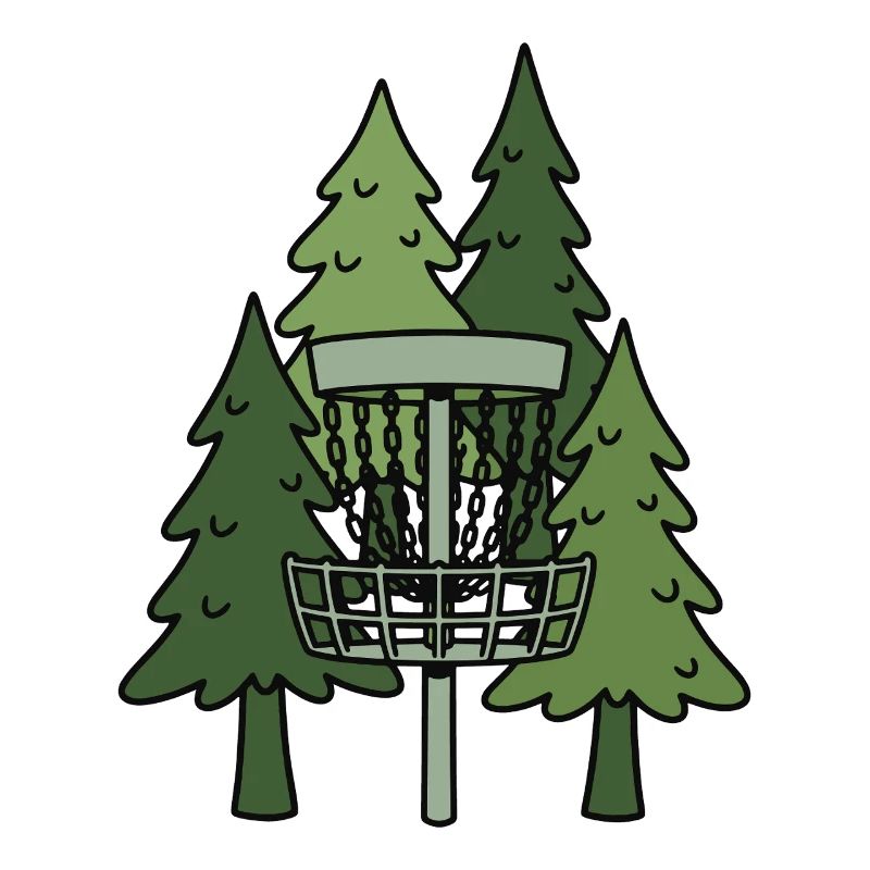 Scène drôle de disc golf dans la forêt