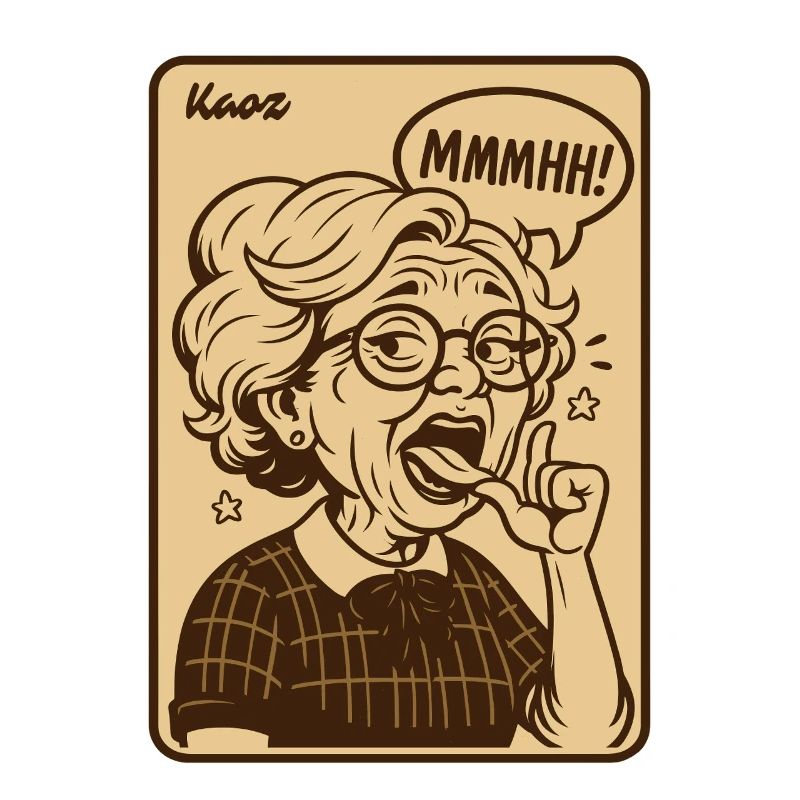 Vintage Granny Mmmhh Expression