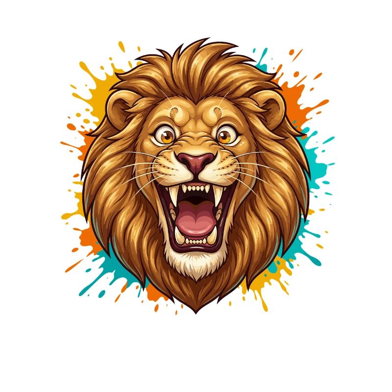 Lion Head Paint Splash