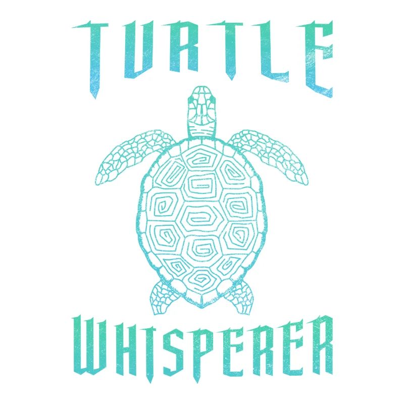 Turtle Whisperer Sea Turtle Teal Gradient Graphic