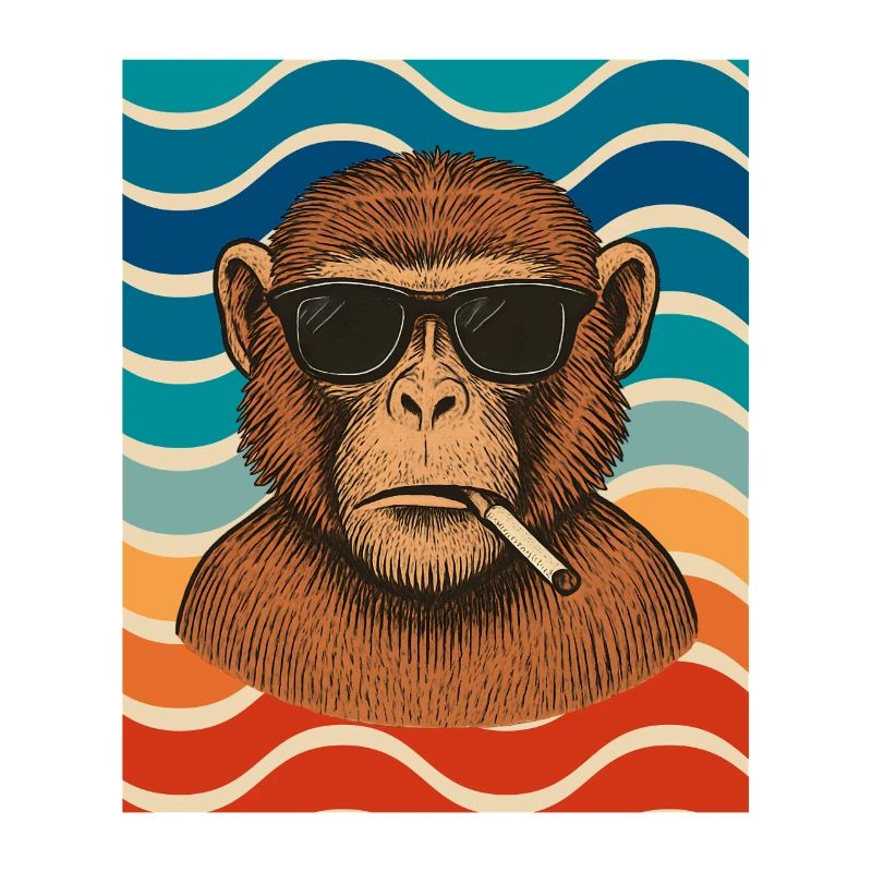 Wave Chimp with Sunglasses