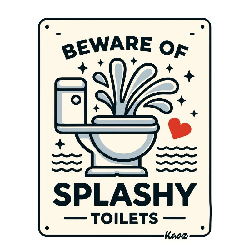 Beware Splashy Toilets Sign