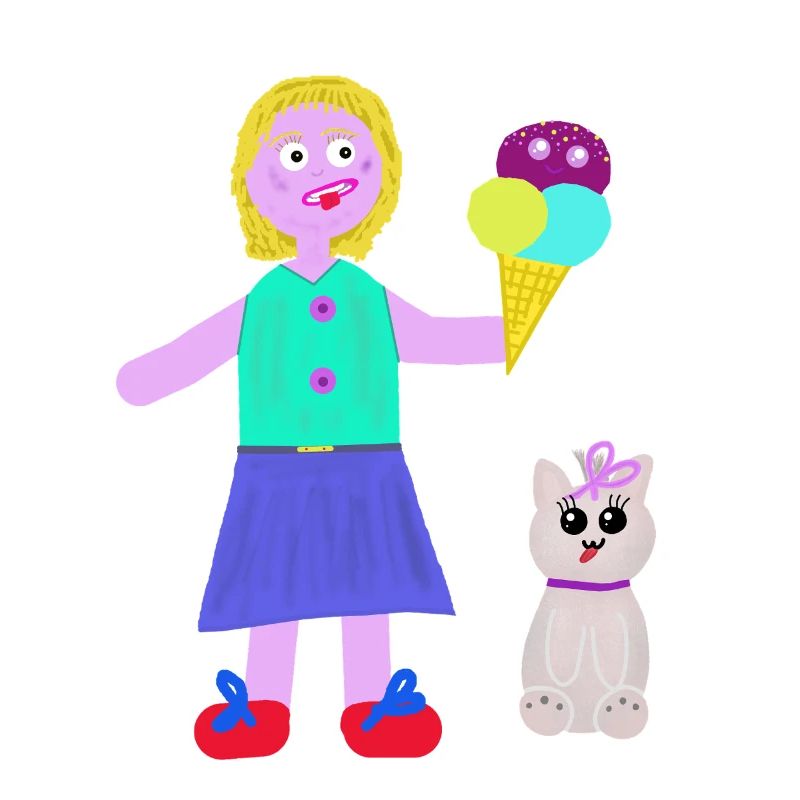 Eiscreme-Mädchen Eiscreme Eiswaffel Eis