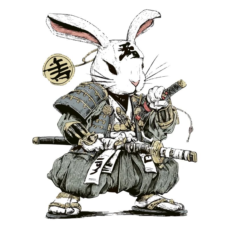 Rabbit Samurai Warrior with Katana