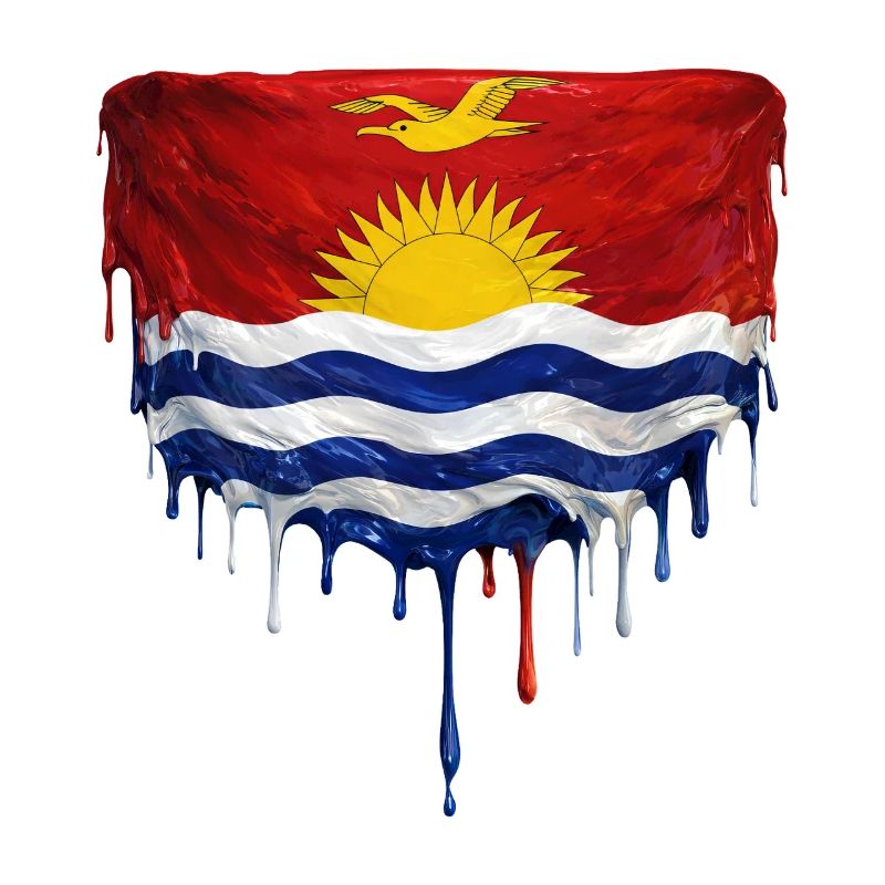 Drapeau de Kiribati dégoulinant