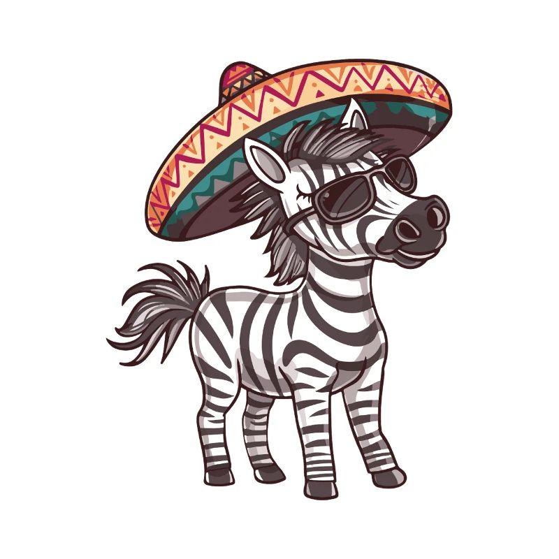 Zebra Comic Funny Sombrero