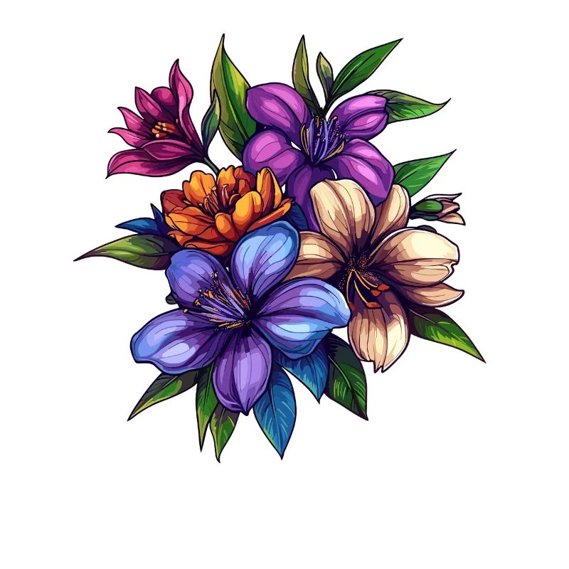 Bouquet de fleurs tropicales – Explosion de couleurs