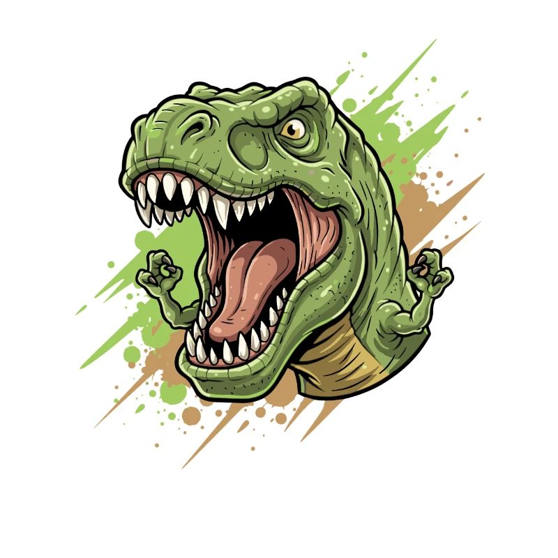 Wütender T Rex mit Farbschwall