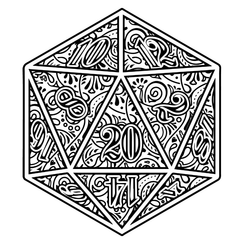 D20 Dice Ornament RPG Cube Design