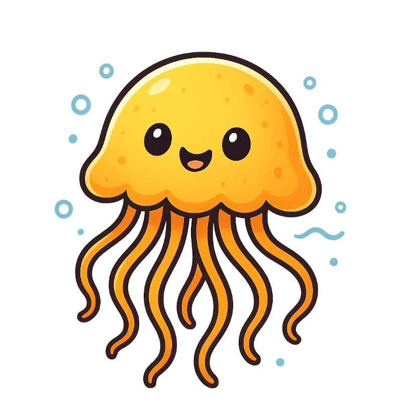 Illustration de méduse mignonne