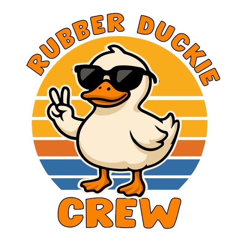 Canard en Mode Cool avec Rayures de Couleurs