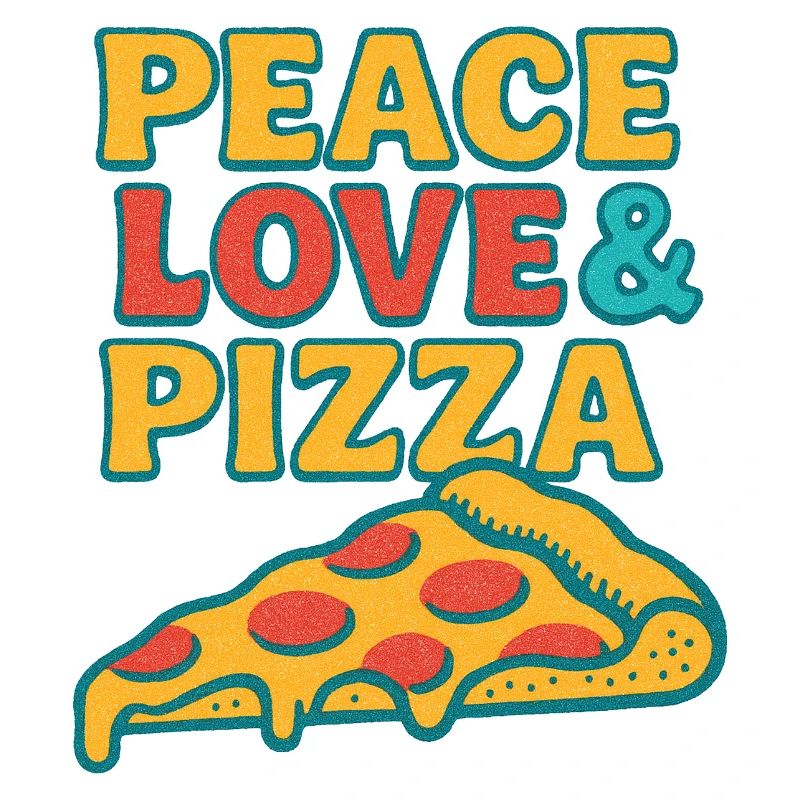 Peace Love Pizza Retro Tee