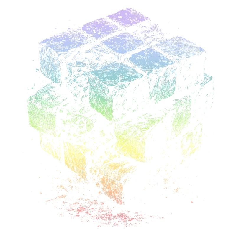 Kubus Regenbogenfarben