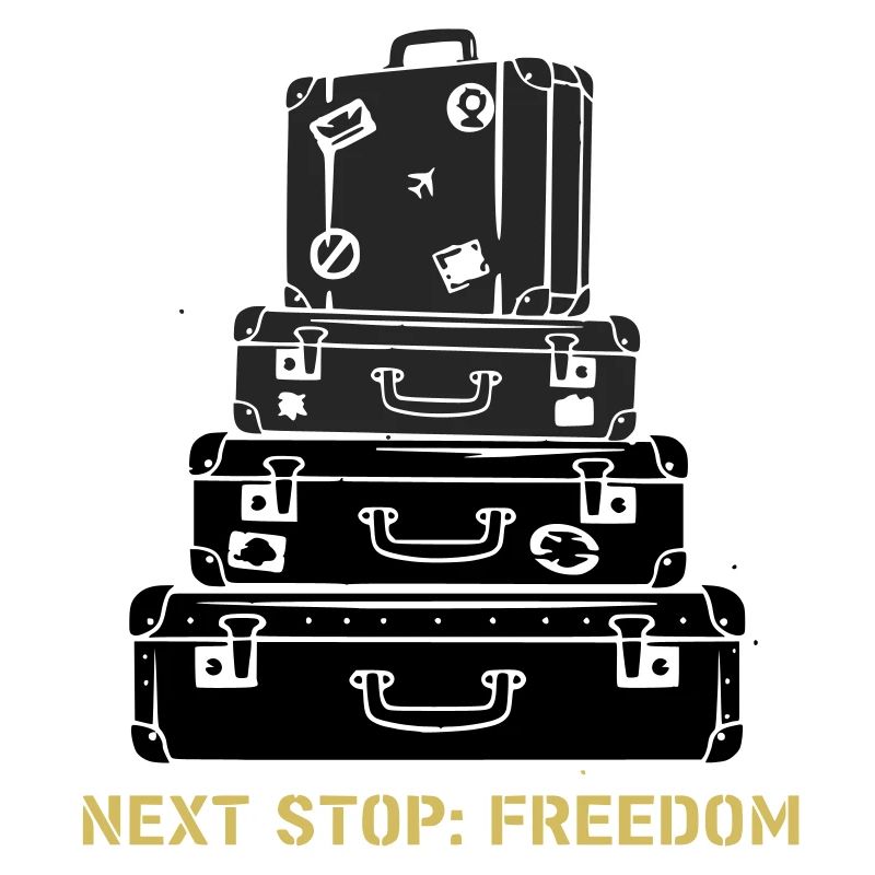 Suitcase Stack Freedom Saying