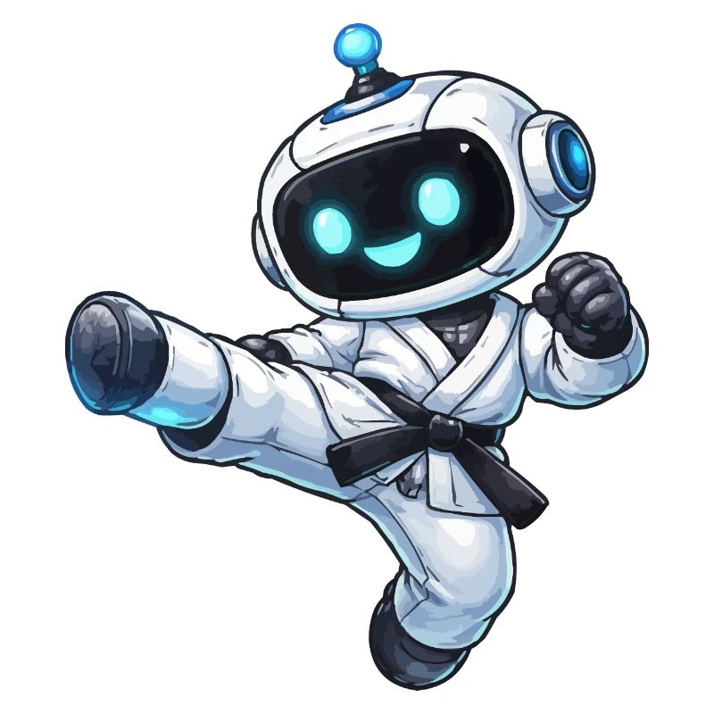 Combat robot in karate gi