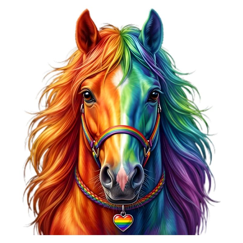 Cheval arc-en-ciel / Cheval aux couleurs arc-en-ciel