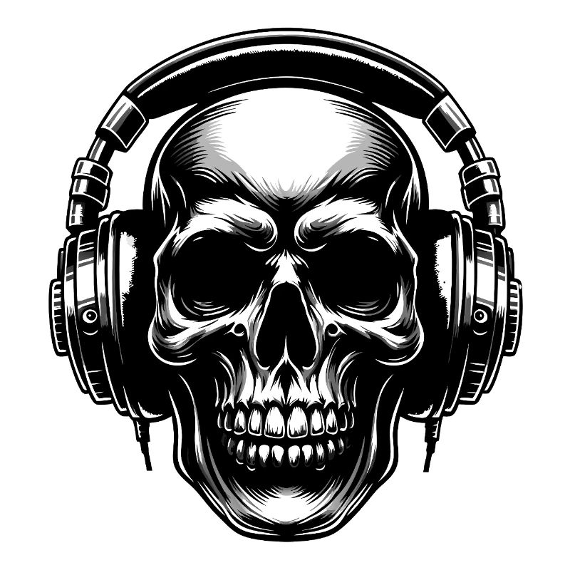 Skull mit Kopfhörern Blickfang Design