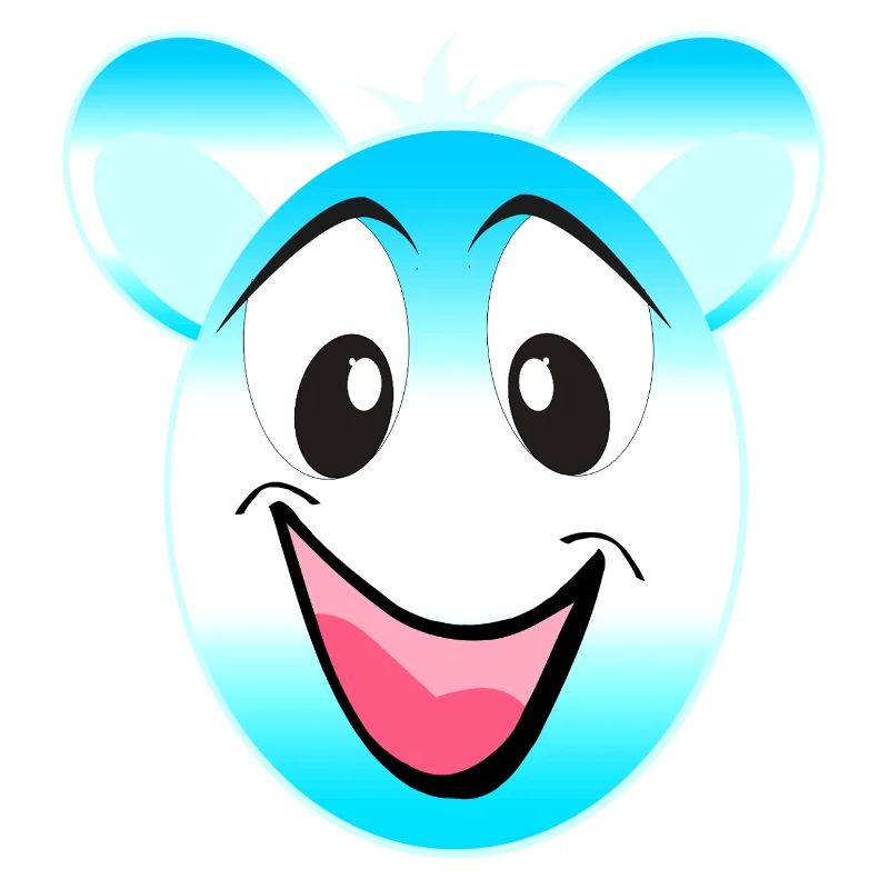 Cheerful Blue White Bear Mascot