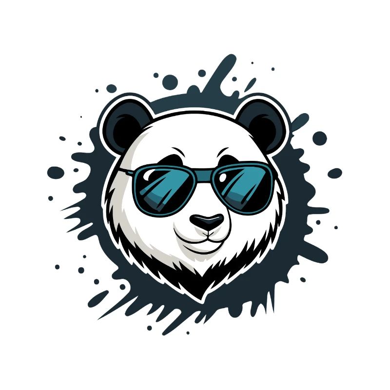 Panda Blue Graffiti Glasses