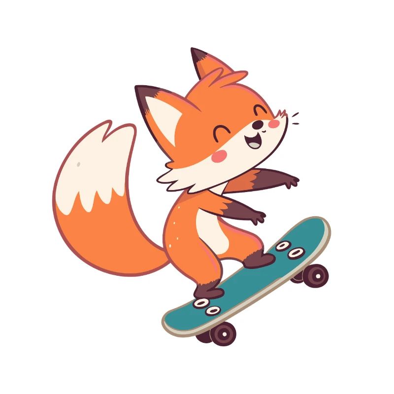 Fox skateboarder on skateboard