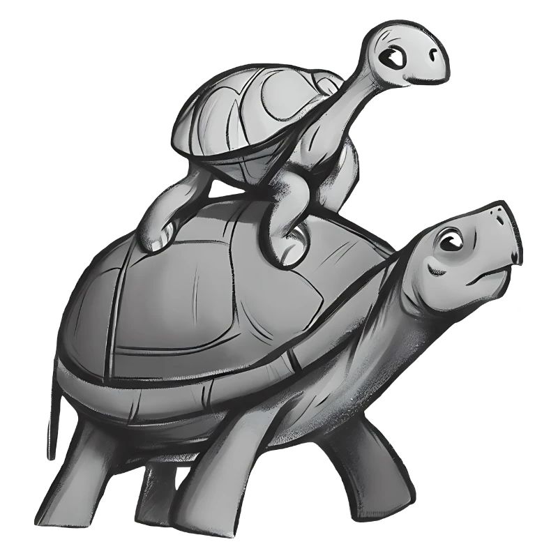 Turtle rides on turtle