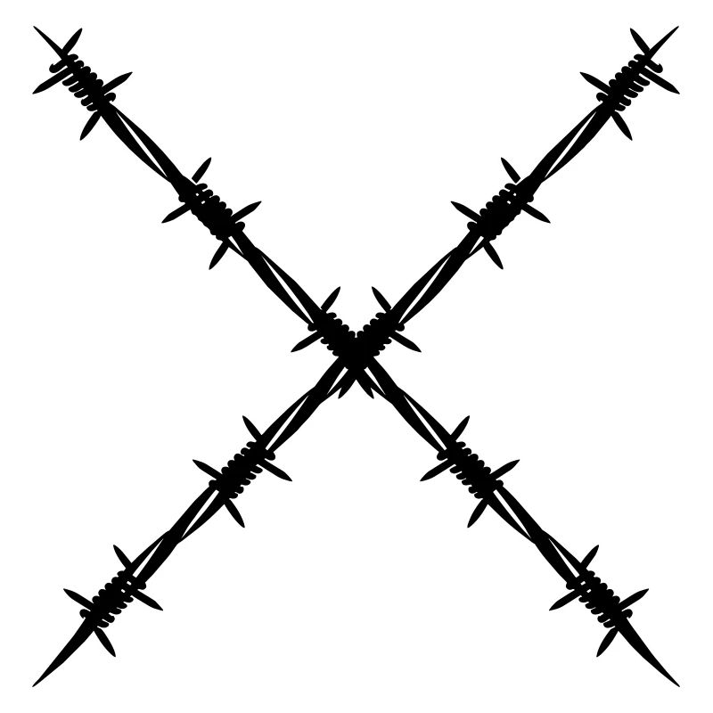 Barbed wire crossed