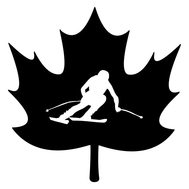Canada maple leaf skiing logo
