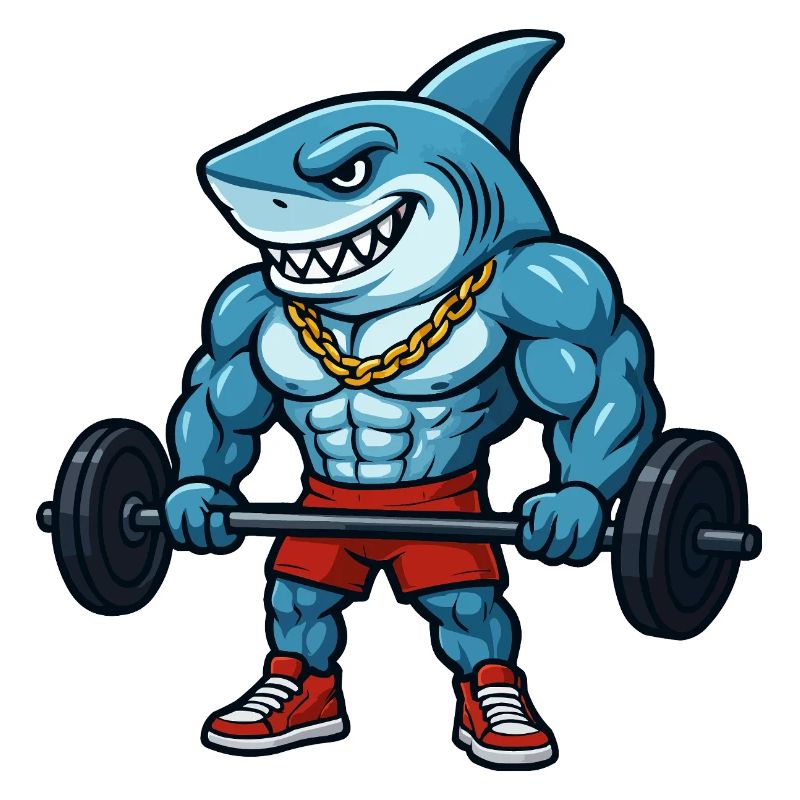 Muscles de requin, bodybuilder comique