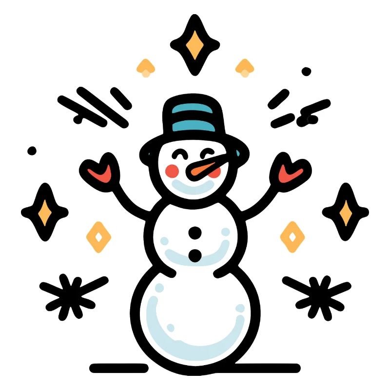Schneemann mit Glitzerfunken