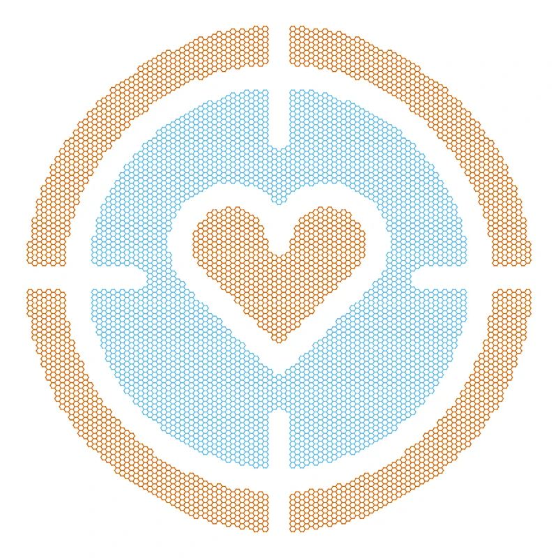 Heart in Target Emblem, honeycomb pattern
