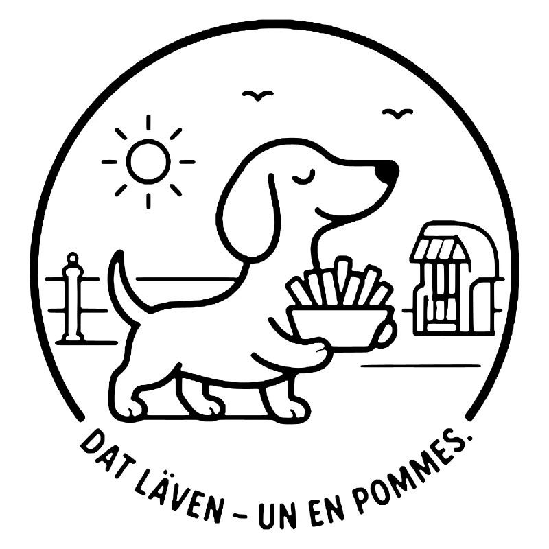 Dackel dat Läven un een Pommes