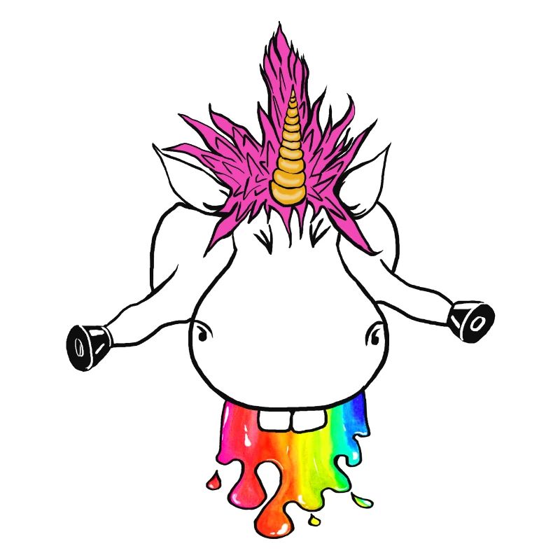 Licorne arc-en-ciel Éclaboussure de couleur Arc-en-ciel Vomir