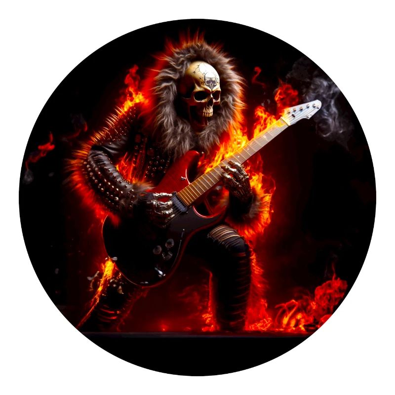 Rock 'n' roll design > rocker on fire >
