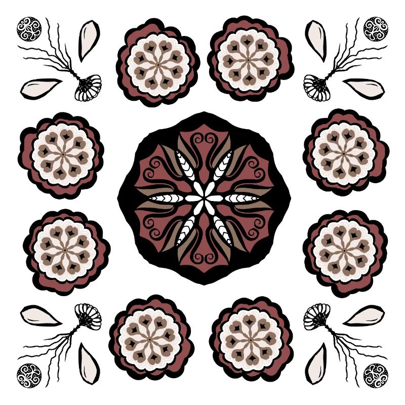 Dark flower mandala pattern