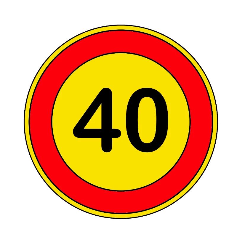 40e anniversaire, 40 ans, panneau de signalisation jaune