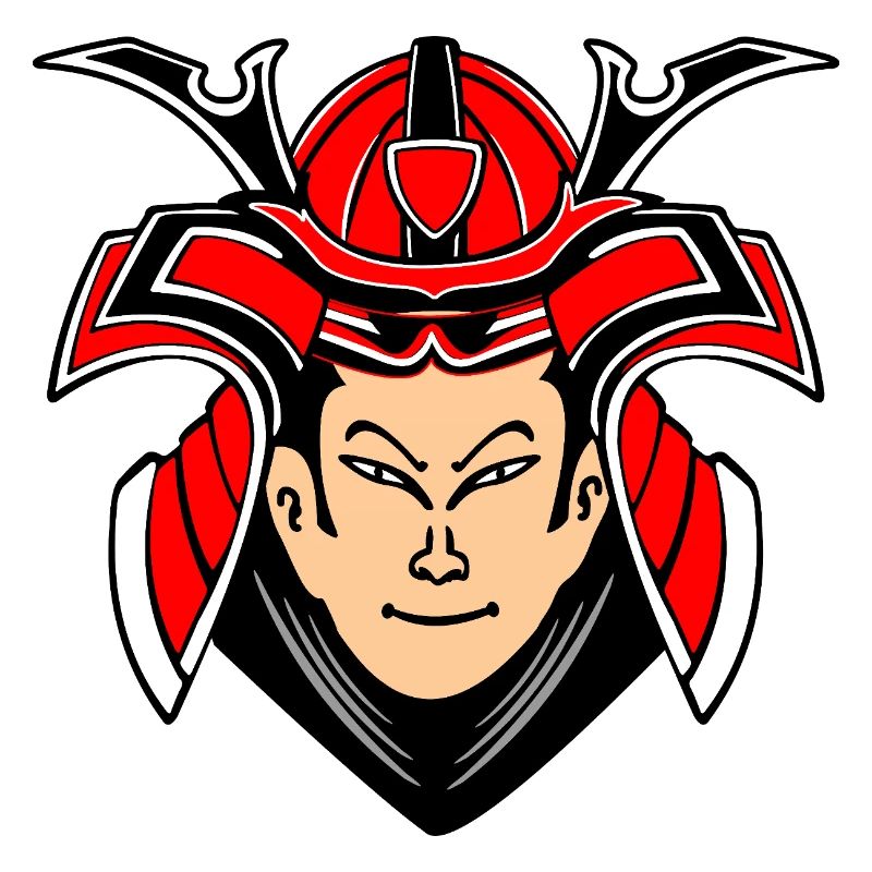 Samurai mit Helmdesign