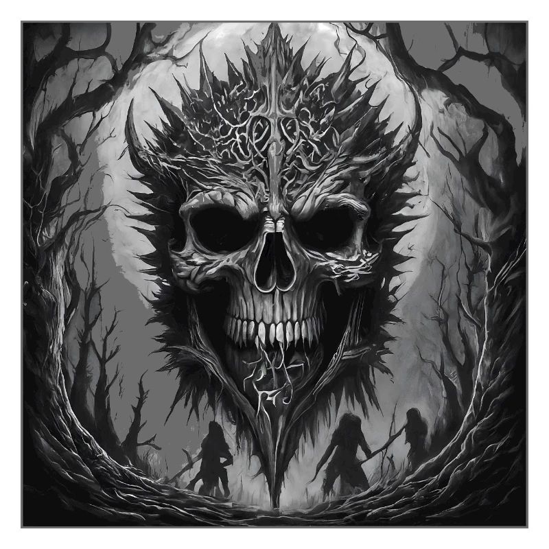 Dark Forest Skull Shadow Art
