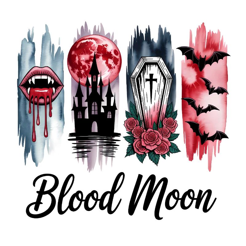 Blutmond 4 ScheibenGothic Halloween Motiv