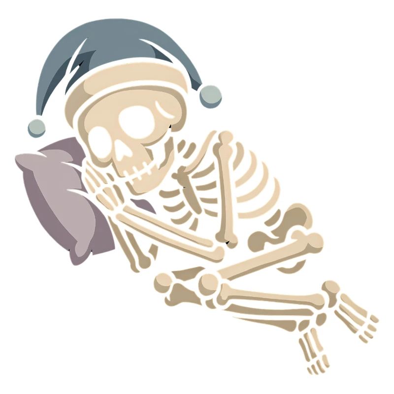 Skeleton with Santa hat