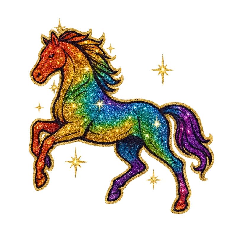 Regenbogen Pferd | Einhorn Glitzertraum