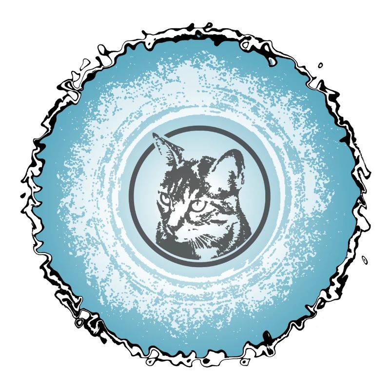 Cercle de chat Silhouette bleue