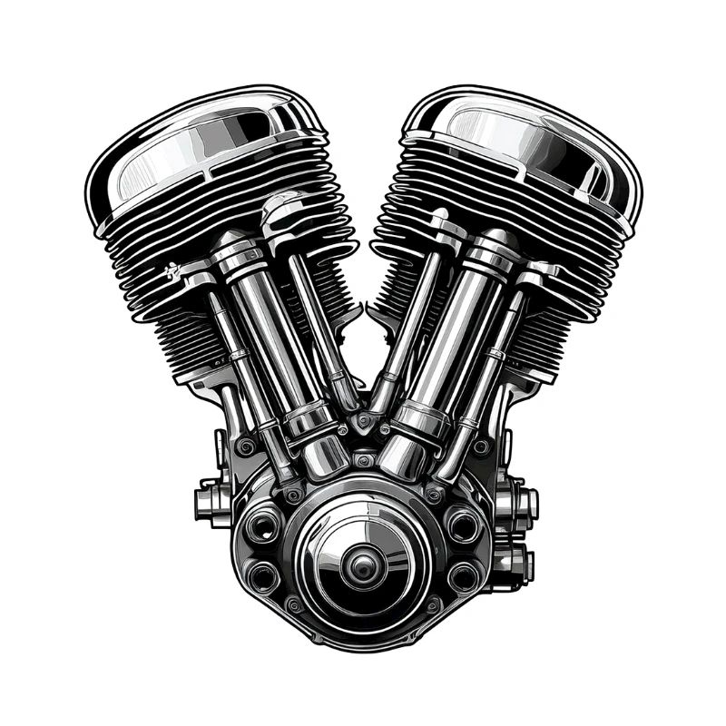 Chrome V-Twin Engine Graphic