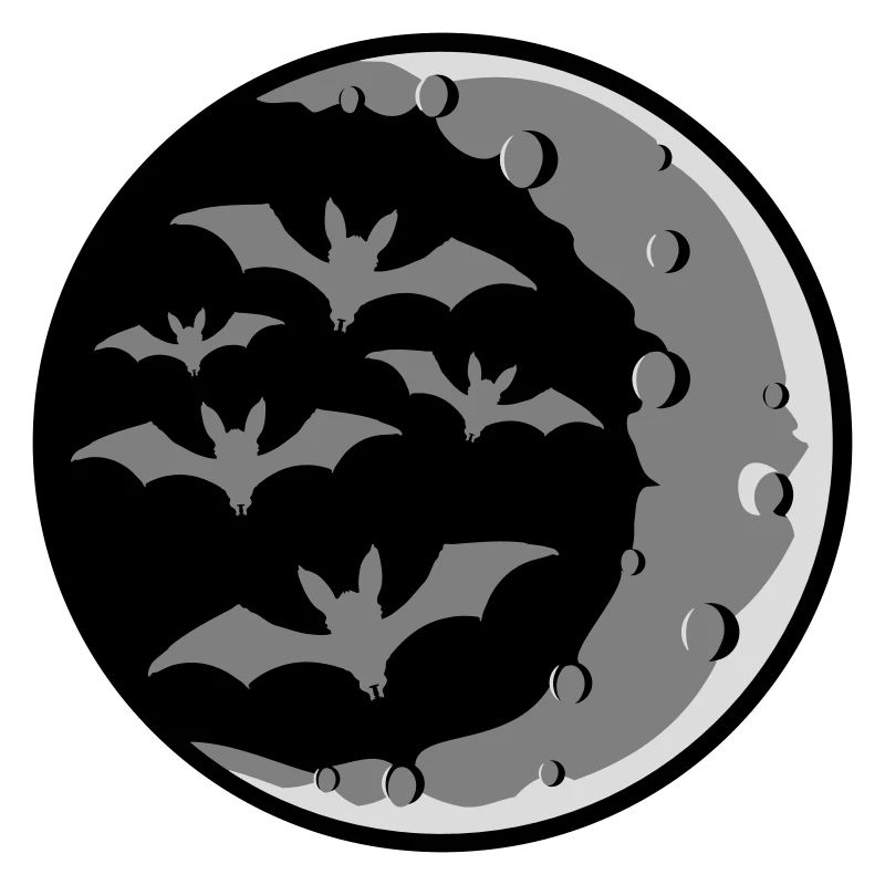 Lots of bats silhouette cool crescent moon night