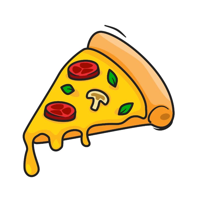Tranche de pizza colorée dessin animé