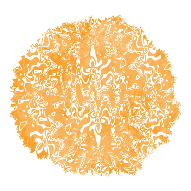 Orange tie-dye circle pattern