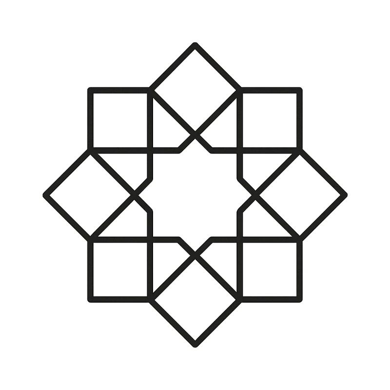 Geometric Square Star Circle Pattern
