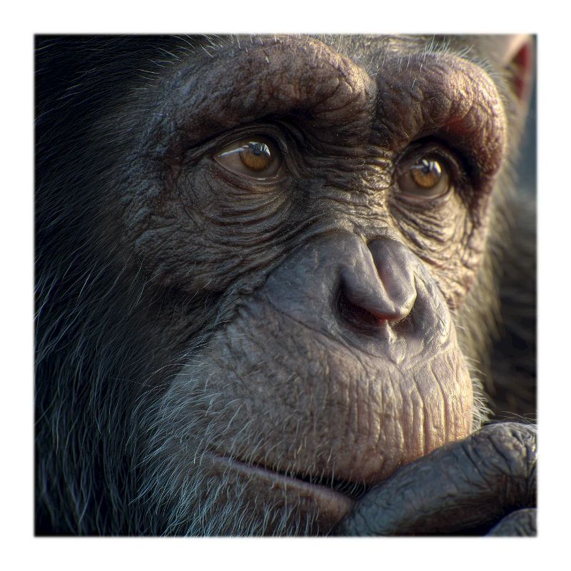Chimpanzee Portrait – Realistic Monkey Focus
